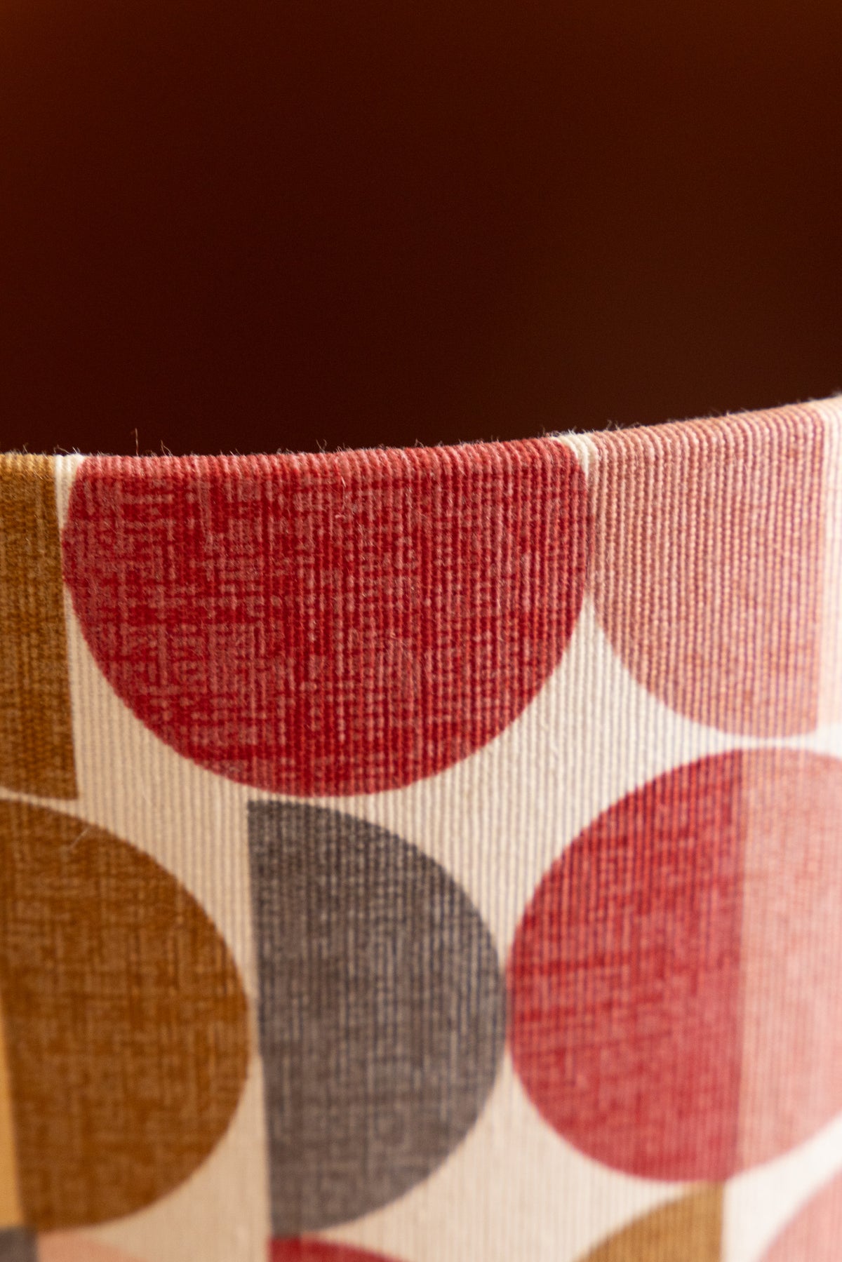 Warm Tone Circles - Bronze Interior Drum Lampshade