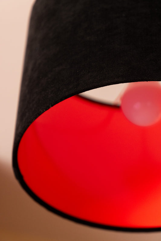 Black Velvet - Red Light Drum Lampshade