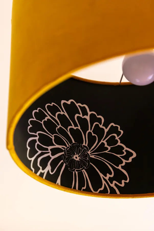 Flowers of the Light - Yellow Velvet Κυλινδρικό Καπέλο Φωτιστικού