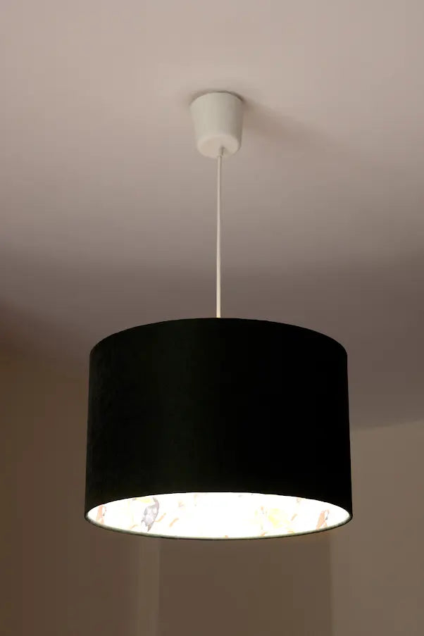 Toucan - Green Velvet Drum Lampshade