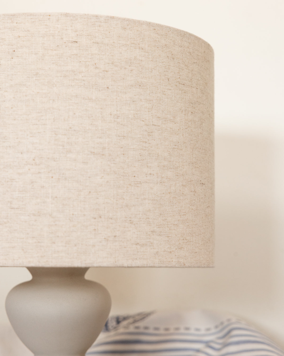 Simple Linen Drum Lampshade
